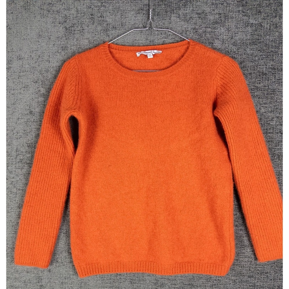 The Cashmere Project Sweater Womens S Orange Pullover Ribbed Solid Casual